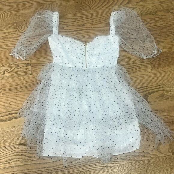 ALICE MCCALL MYSTERIA MINI POLKA DOT COCKTAIL DRESS IN PORCELAIN SZ US4‎ EU 36 - Picture 12 of 16